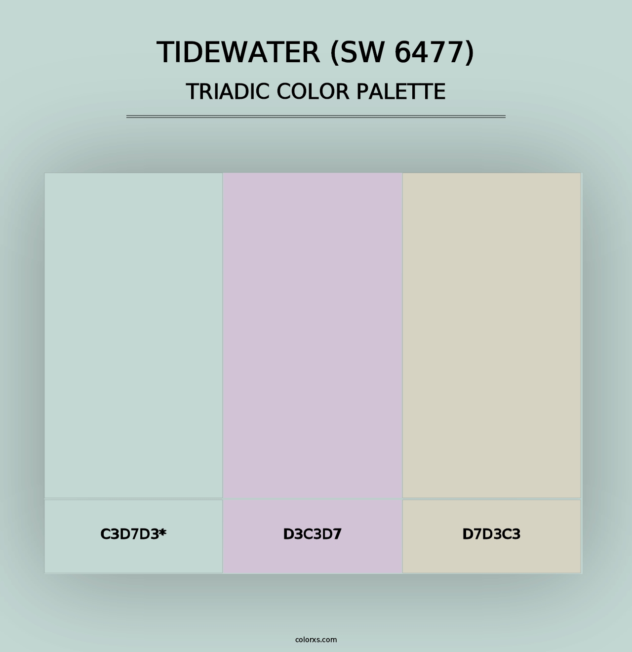 Tidewater (SW 6477) - Triadic Color Palette