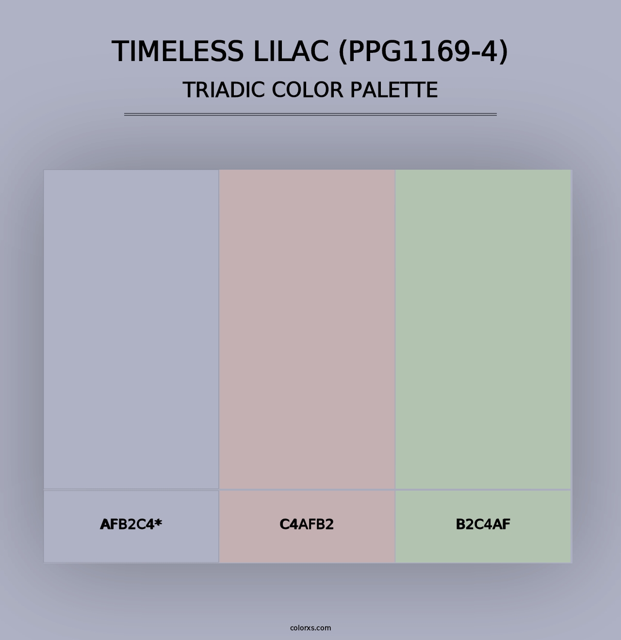 Timeless Lilac (PPG1169-4) - Triadic Color Palette