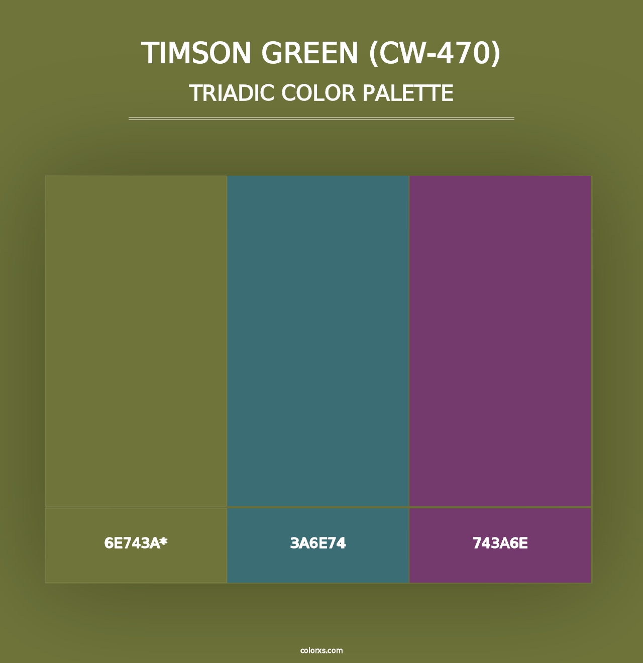 Timson Green (CW-470) - Triadic Color Palette