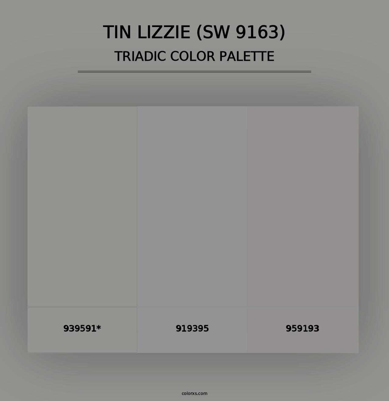 Tin Lizzie (SW 9163) - Triadic Color Palette