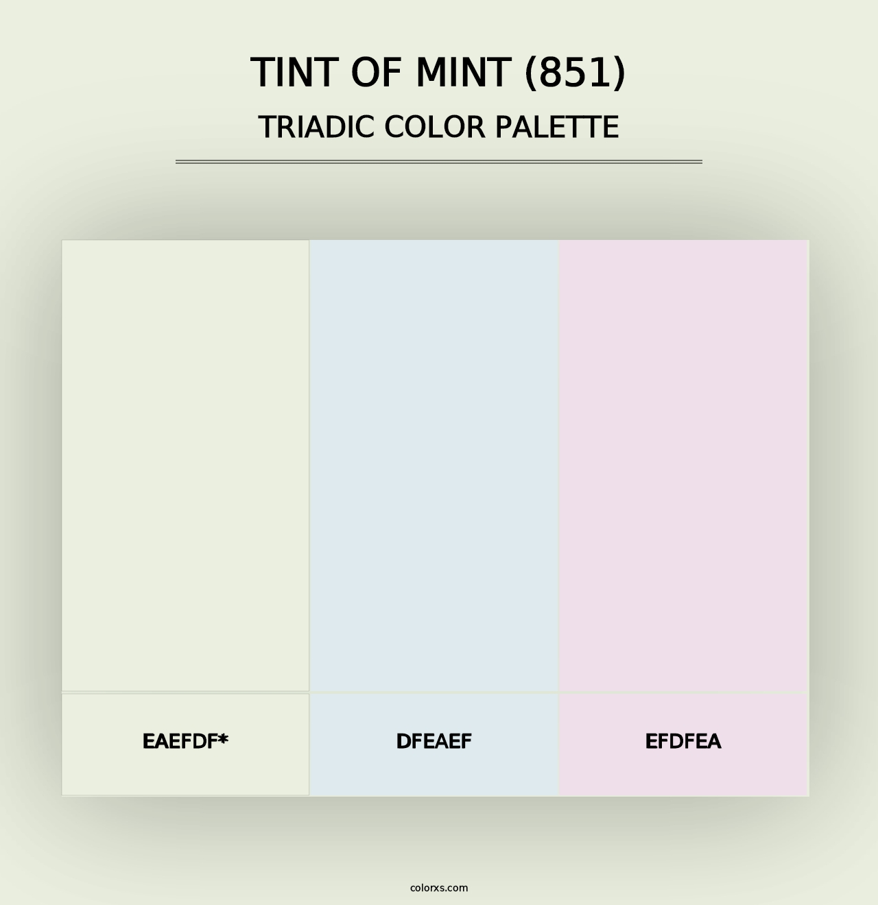 Tint of Mint (851) - Triadic Color Palette