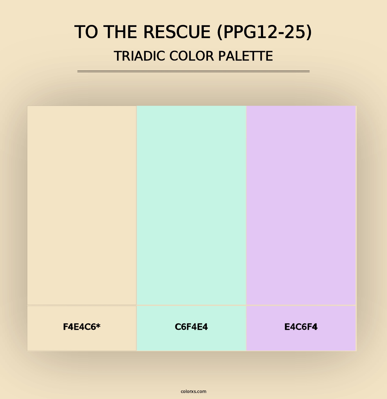 To The Rescue (PPG12-25) - Triadic Color Palette