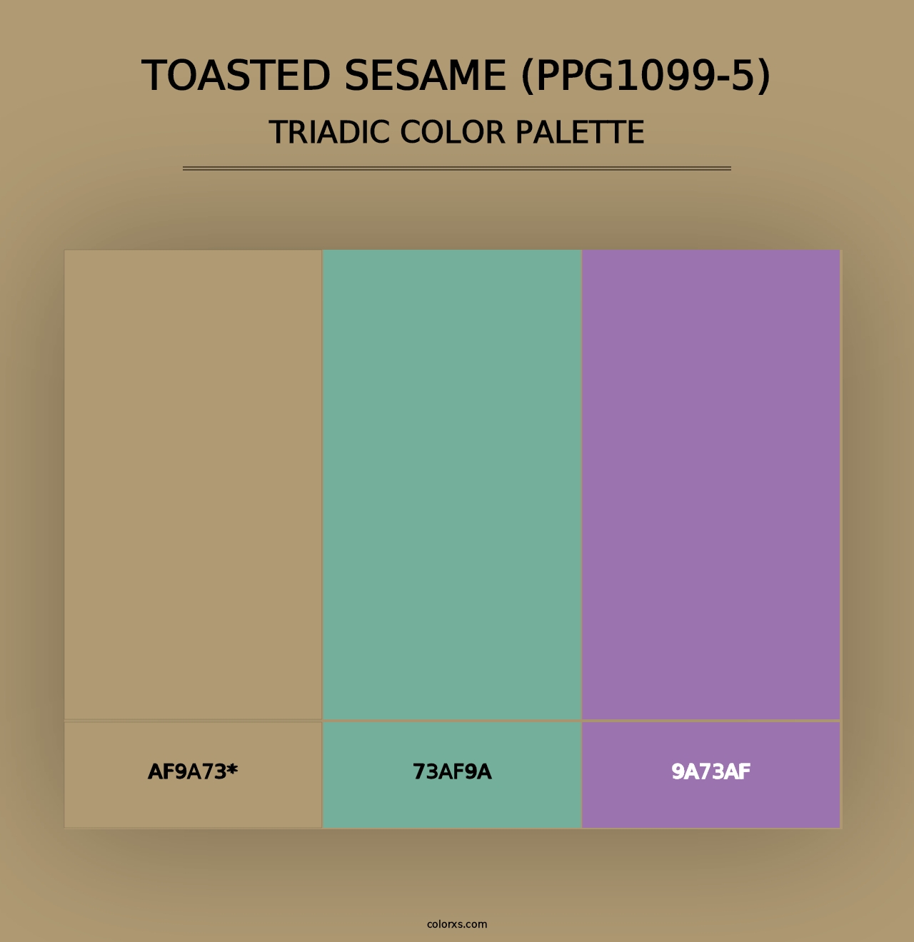 Toasted Sesame (PPG1099-5) - Triadic Color Palette