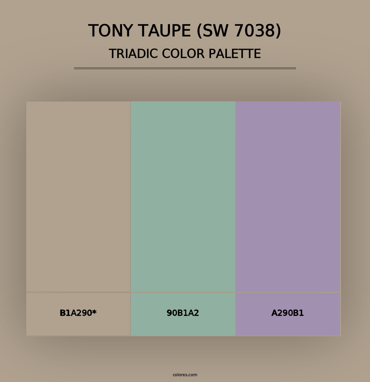 Tony Taupe (SW 7038) - Triadic Color Palette