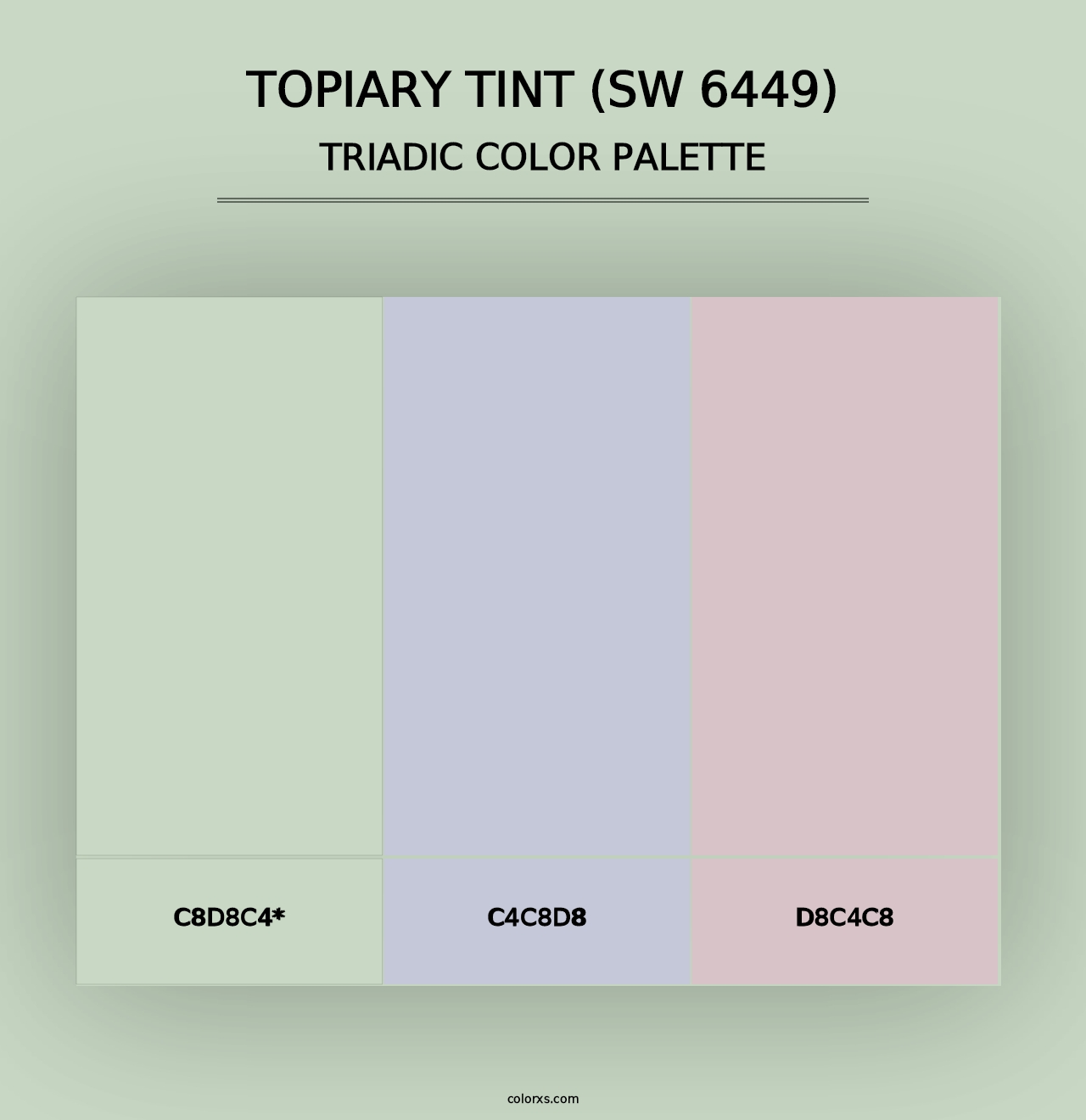 Topiary Tint (SW 6449) - Triadic Color Palette