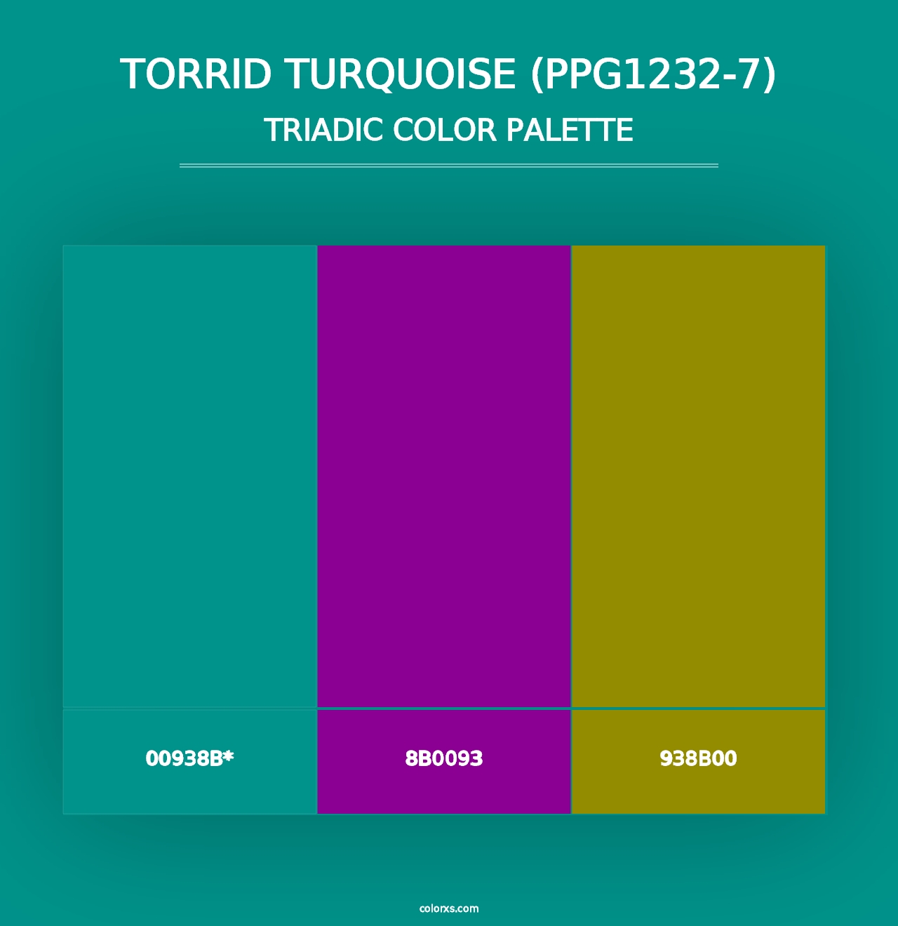 Torrid Turquoise (PPG1232-7) - Triadic Color Palette