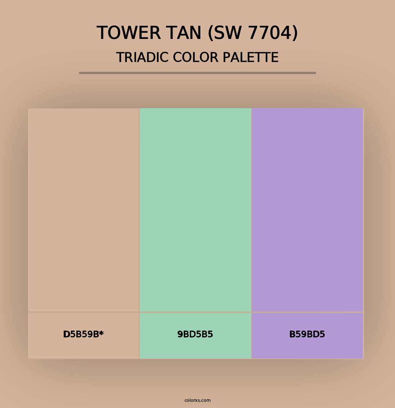 Tower Tan (SW 7704) - Triadic Color Palette