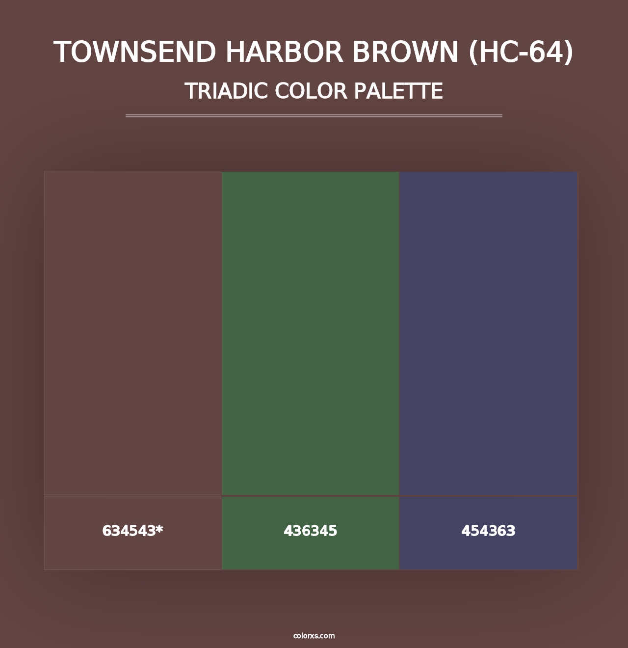 Townsend Harbor Brown (HC-64) - Triadic Color Palette