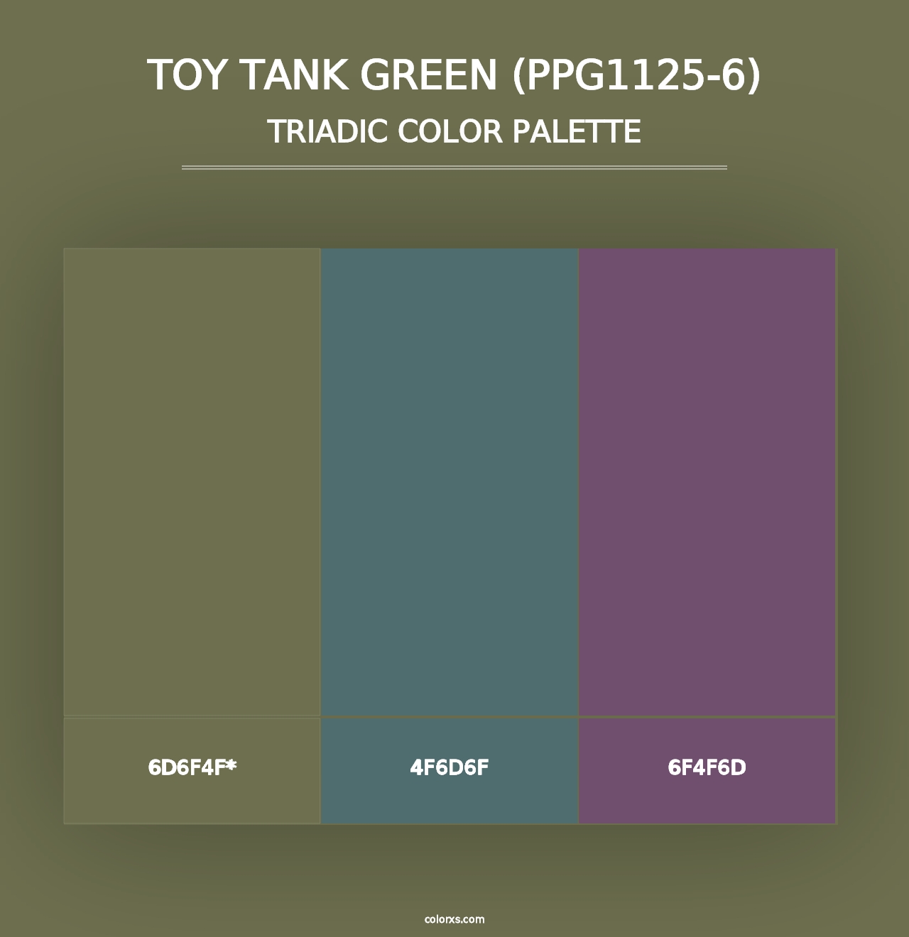 Toy Tank Green (PPG1125-6) - Triadic Color Palette