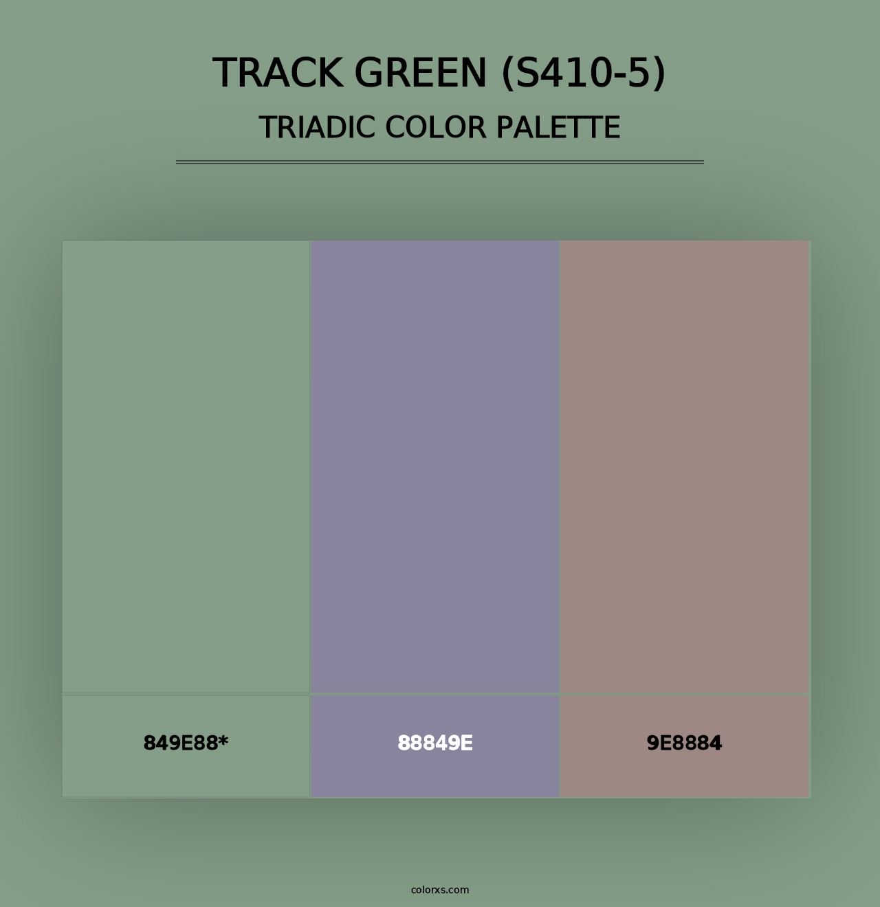 Track Green (S410-5) - Triadic Color Palette