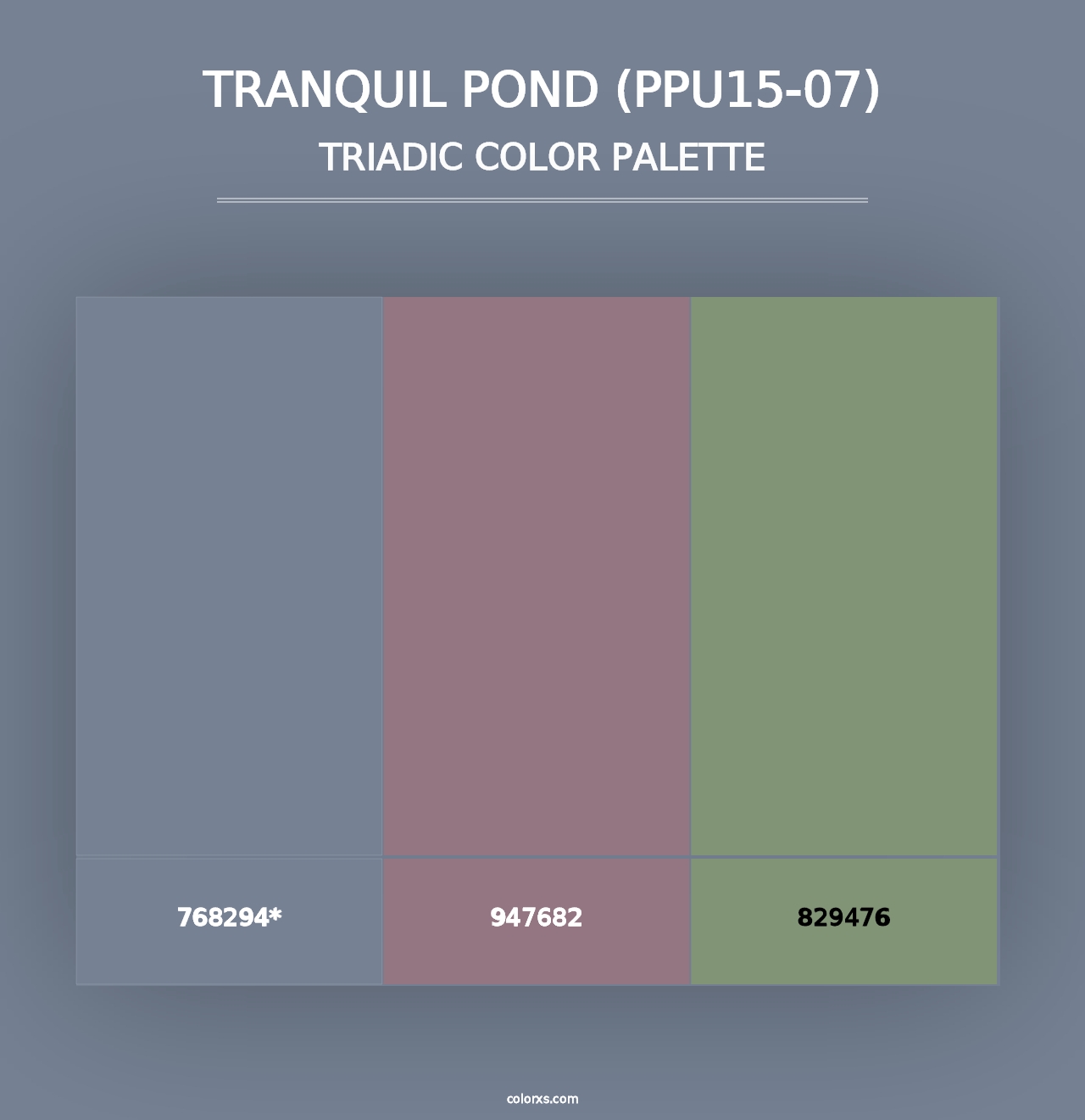 Tranquil Pond (PPU15-07) - Triadic Color Palette