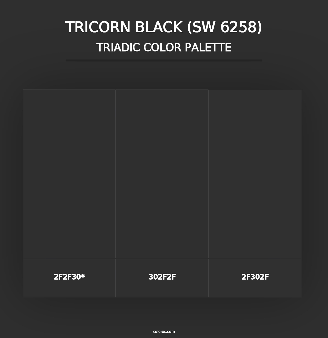 Tricorn Black (SW 6258) - Triadic Color Palette