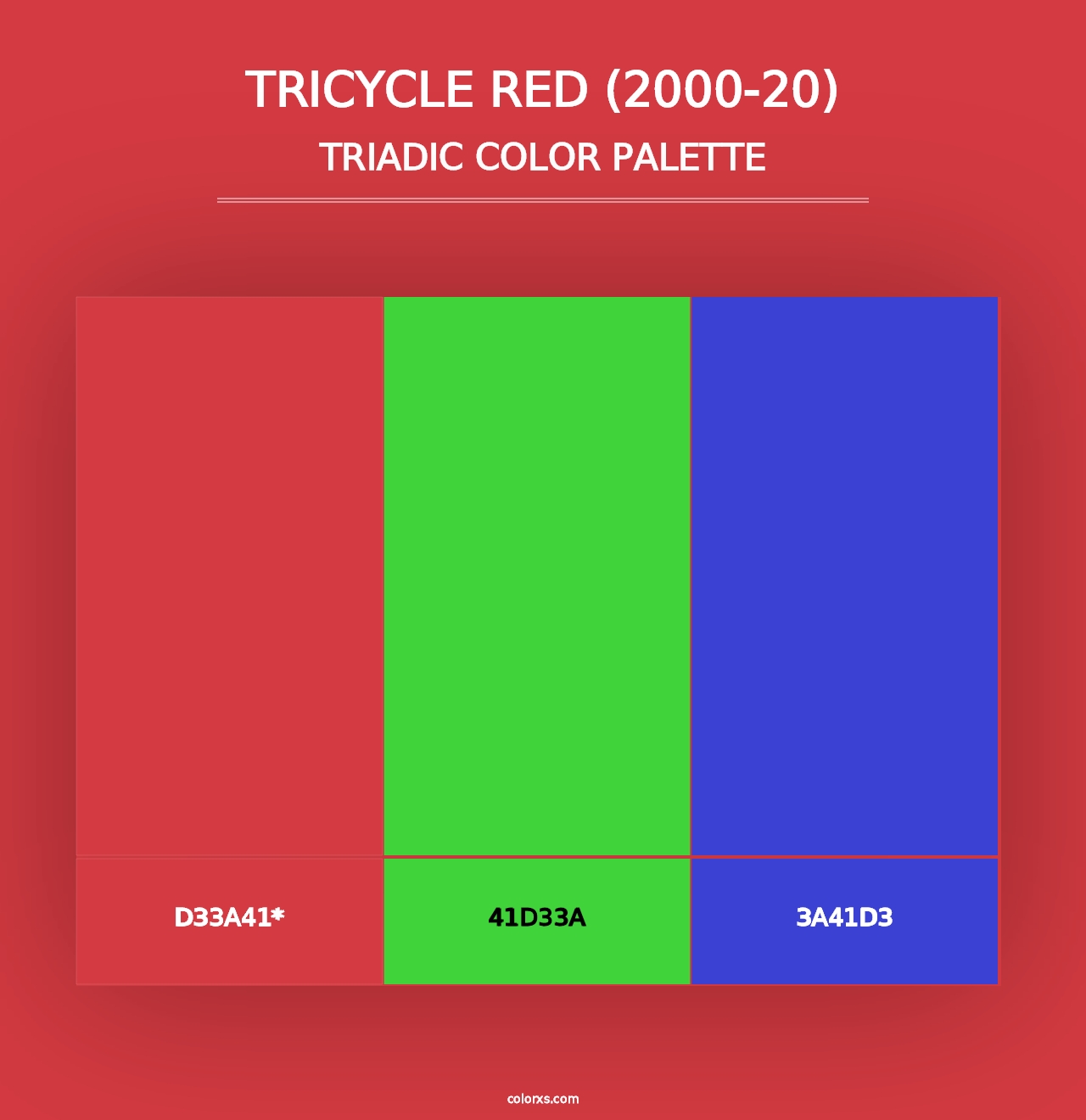 Tricycle Red (2000-20) - Triadic Color Palette