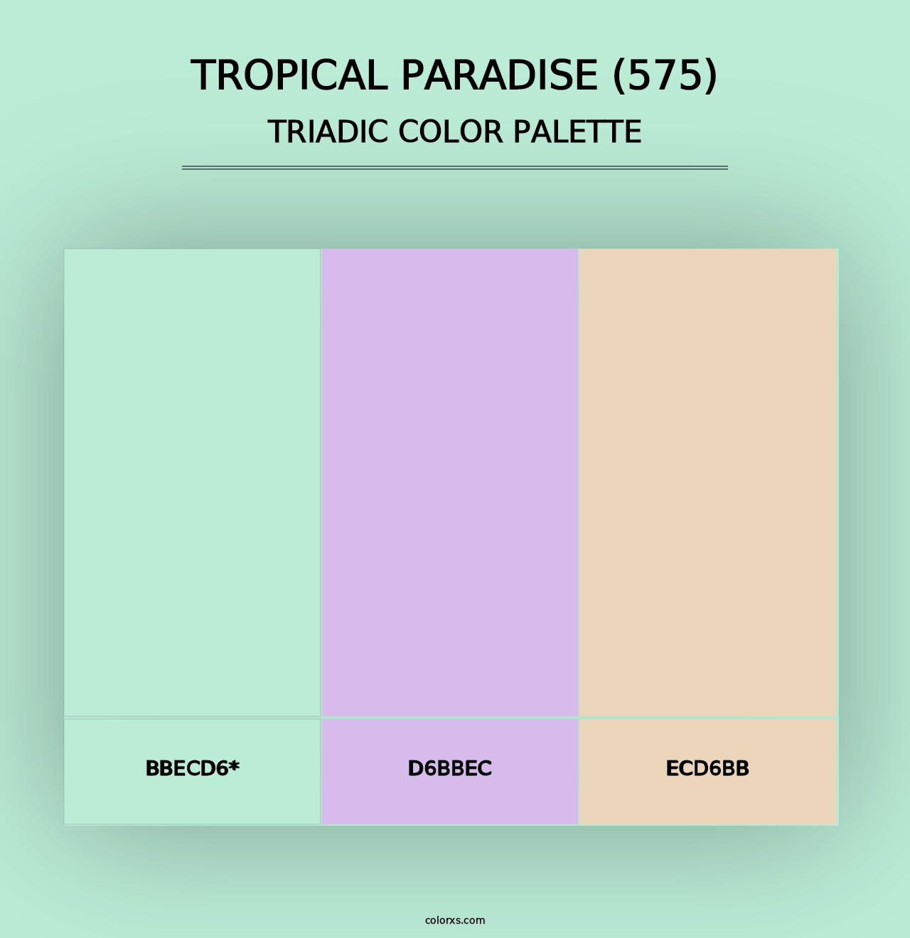 Tropical Paradise (575) - Triadic Color Palette