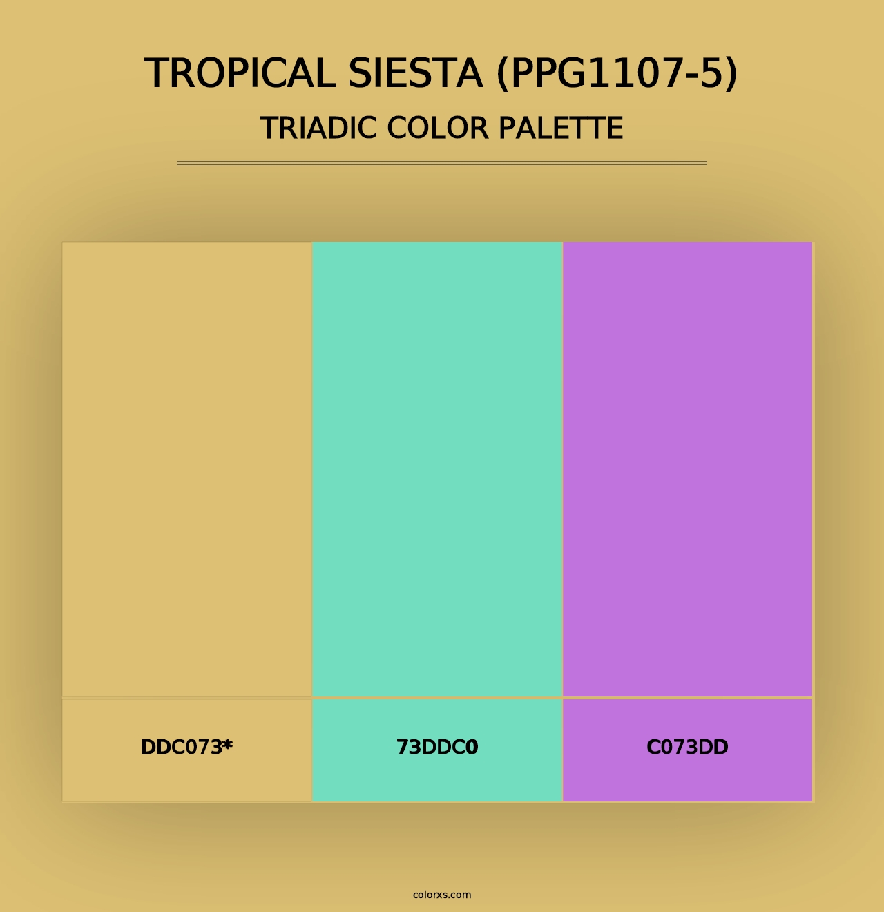 Tropical Siesta (PPG1107-5) - Triadic Color Palette