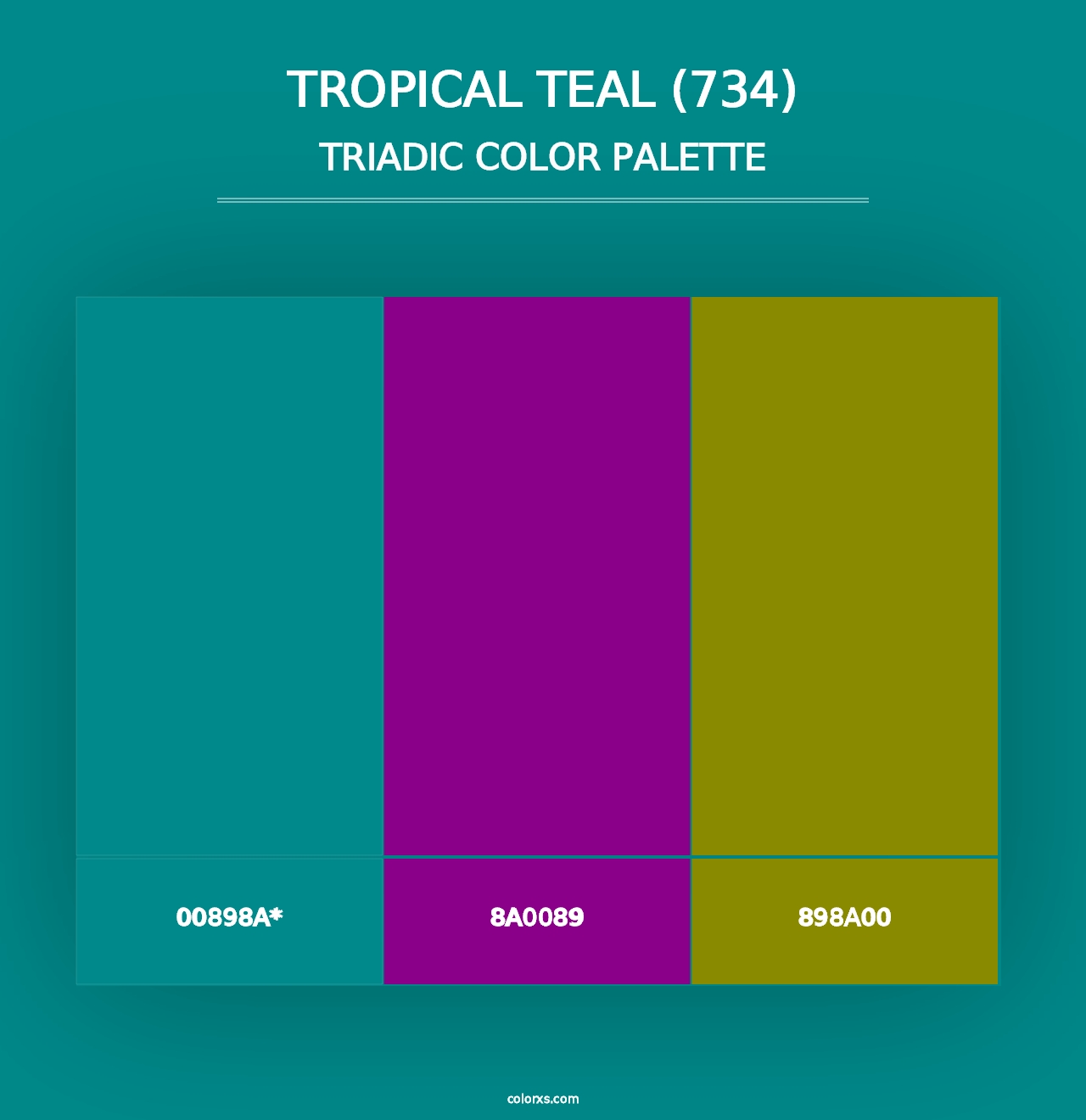 Tropical Teal (734) - Triadic Color Palette