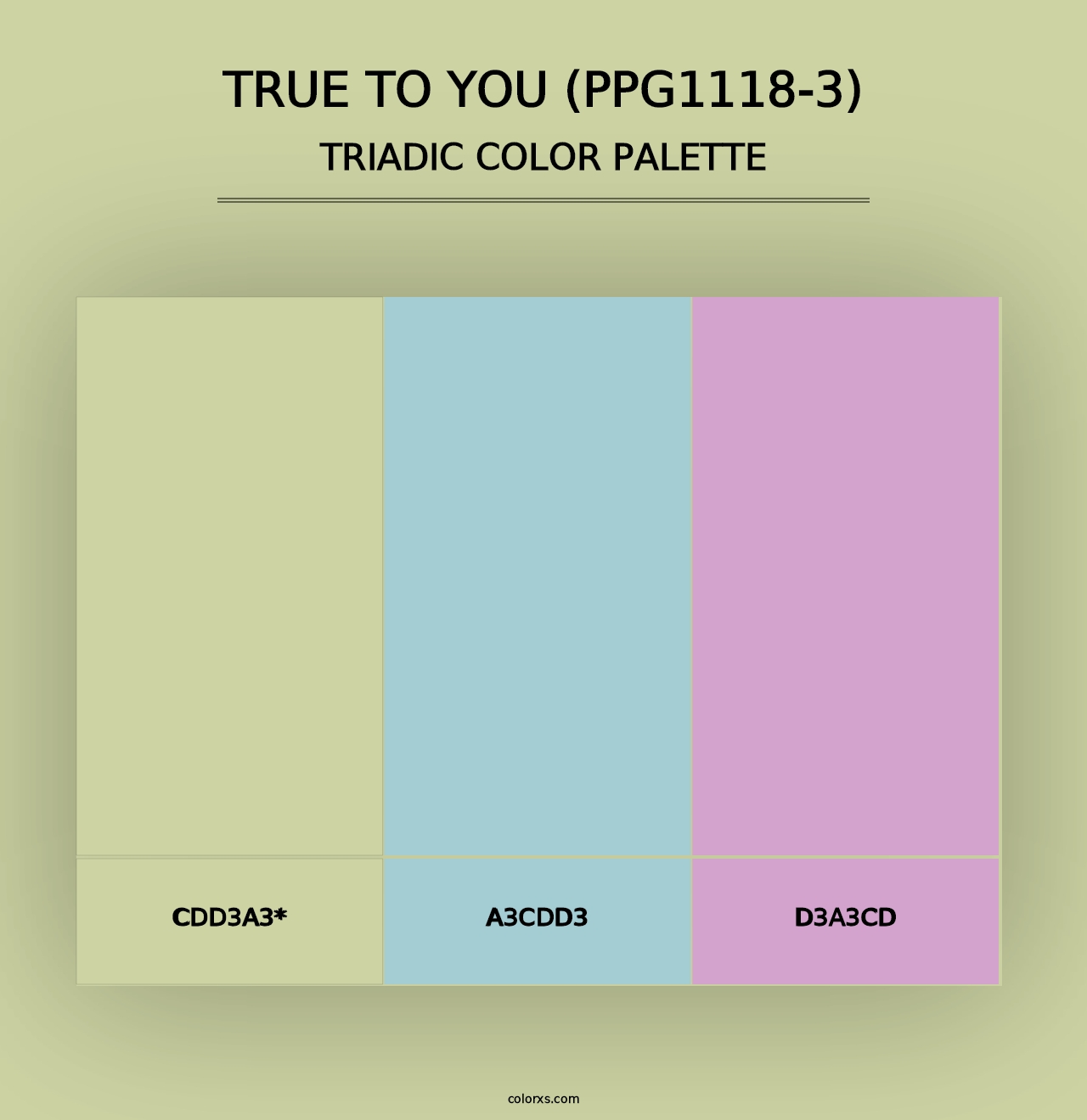 True To You (PPG1118-3) - Triadic Color Palette