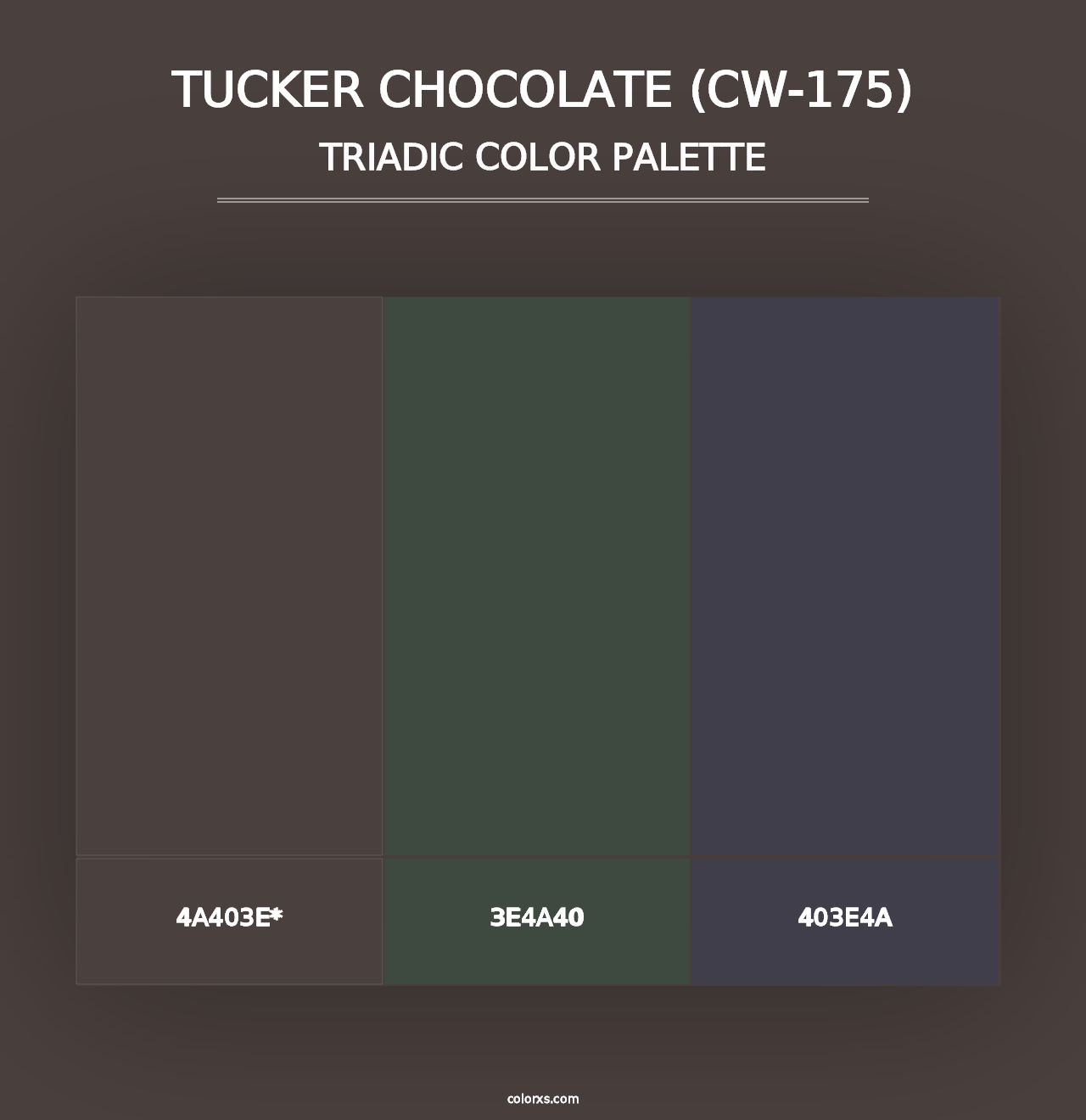 Tucker Chocolate (CW-175) - Triadic Color Palette