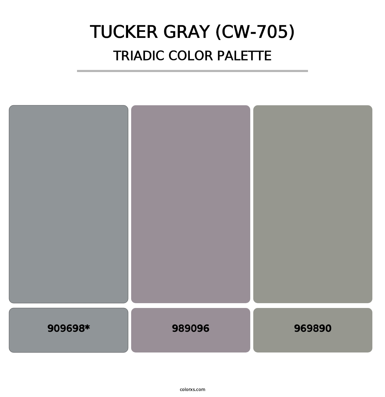 Tucker Gray (CW-705) - Triadic Color Palette