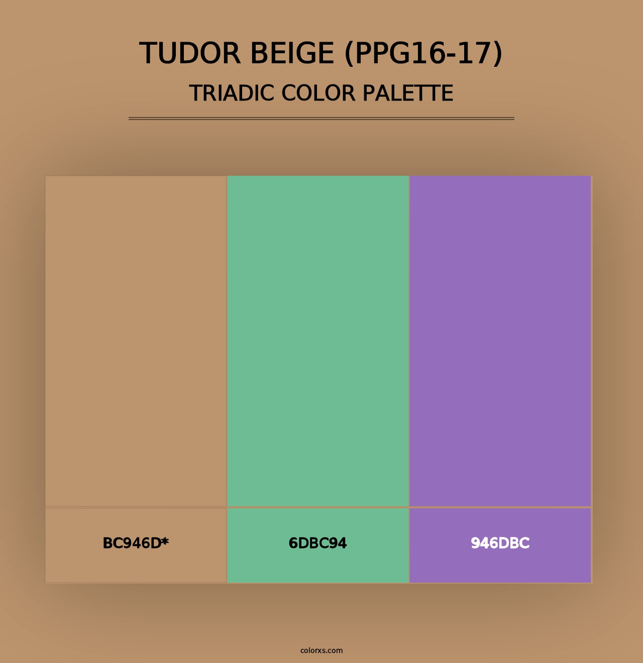 Tudor Beige (PPG16-17) - Triadic Color Palette