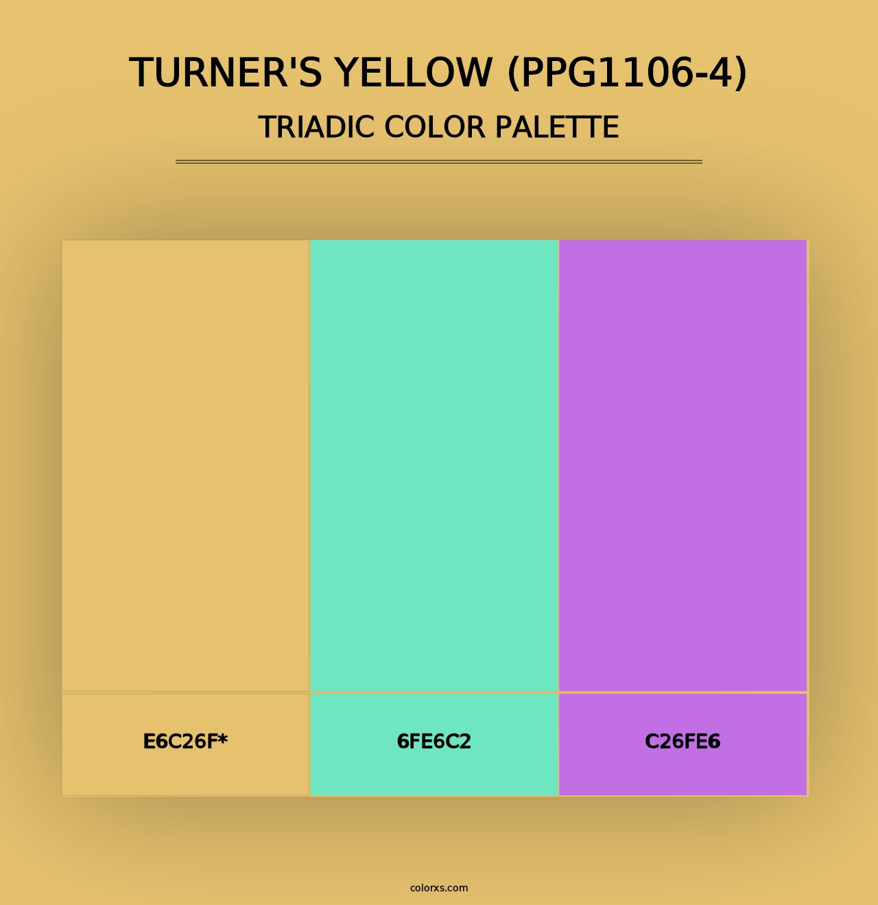 Turner's Yellow (PPG1106-4) - Triadic Color Palette