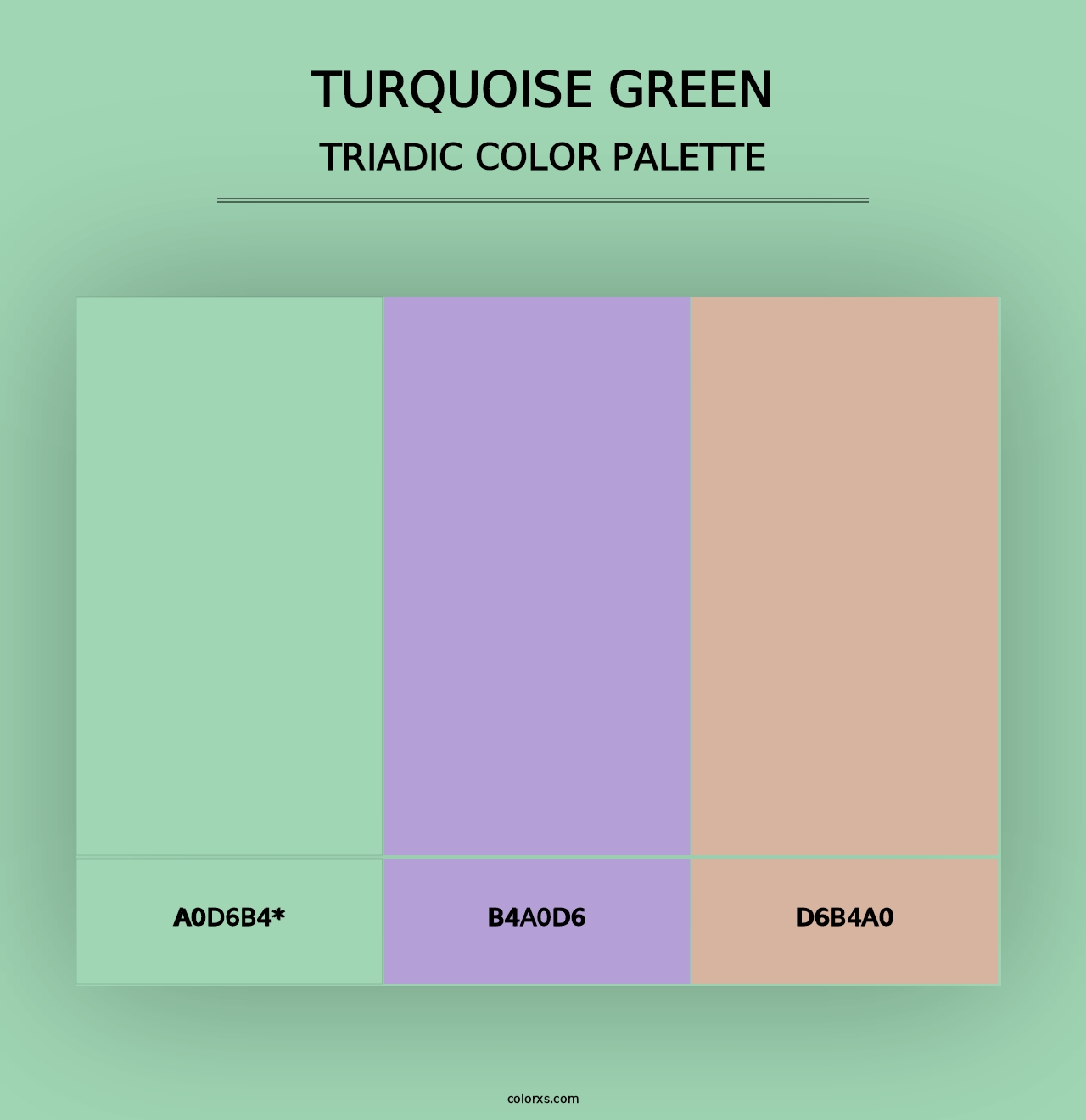 Turquoise Green - Triadic Color Palette