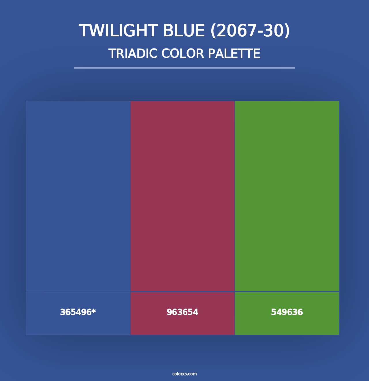 Twilight Blue (2067-30) - Triadic Color Palette