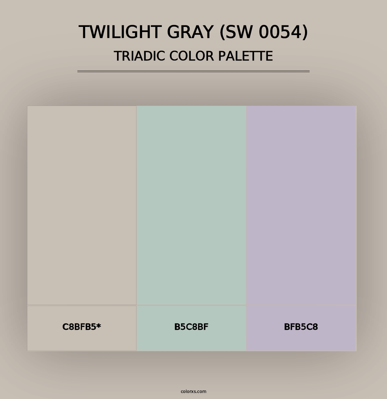 Twilight Gray (SW 0054) - Triadic Color Palette