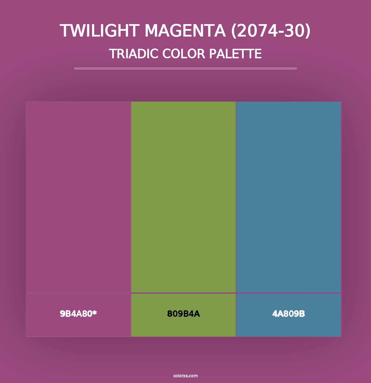 Twilight Magenta (2074-30) - Triadic Color Palette