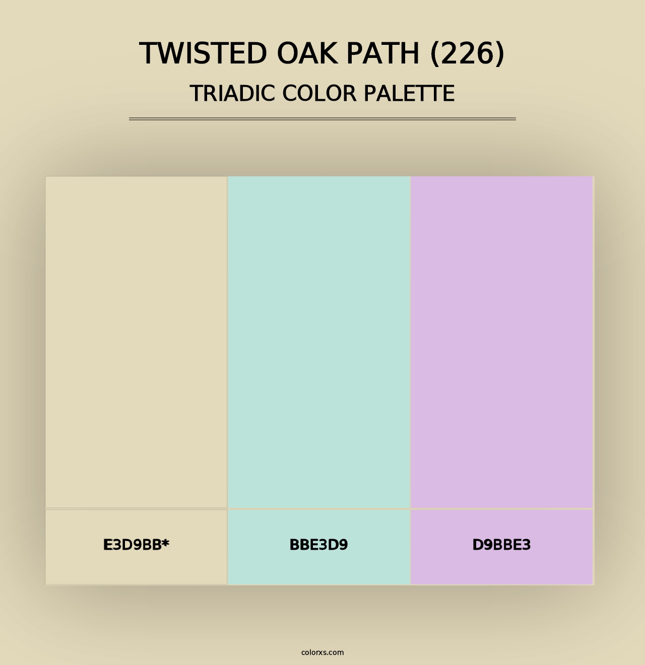 Twisted Oak Path (226) - Triadic Color Palette