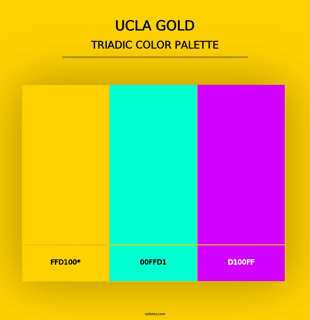 UCLA Gold - Triadic Color Palette