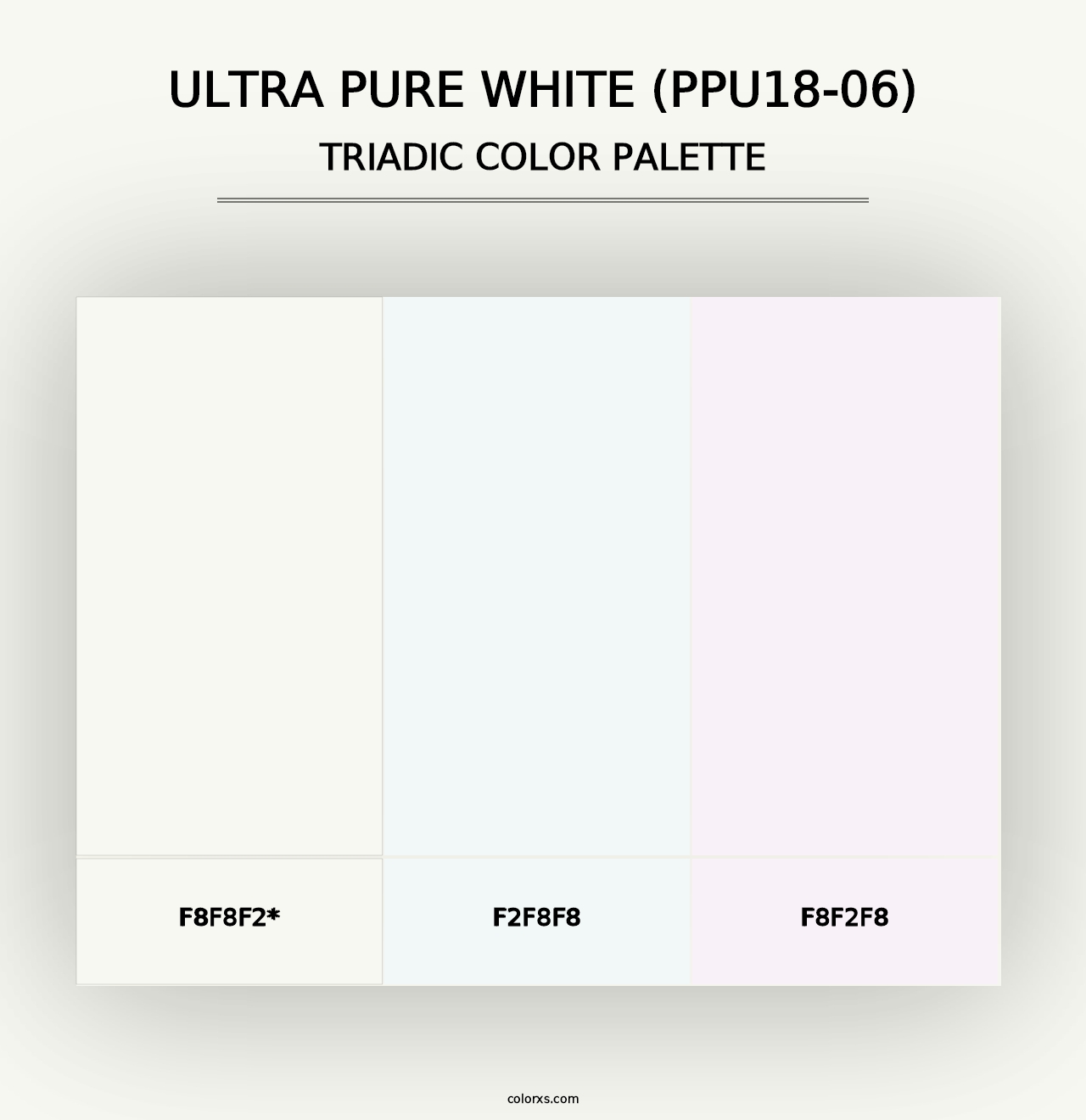 Ultra Pure White (PPU18-06) - Triadic Color Palette