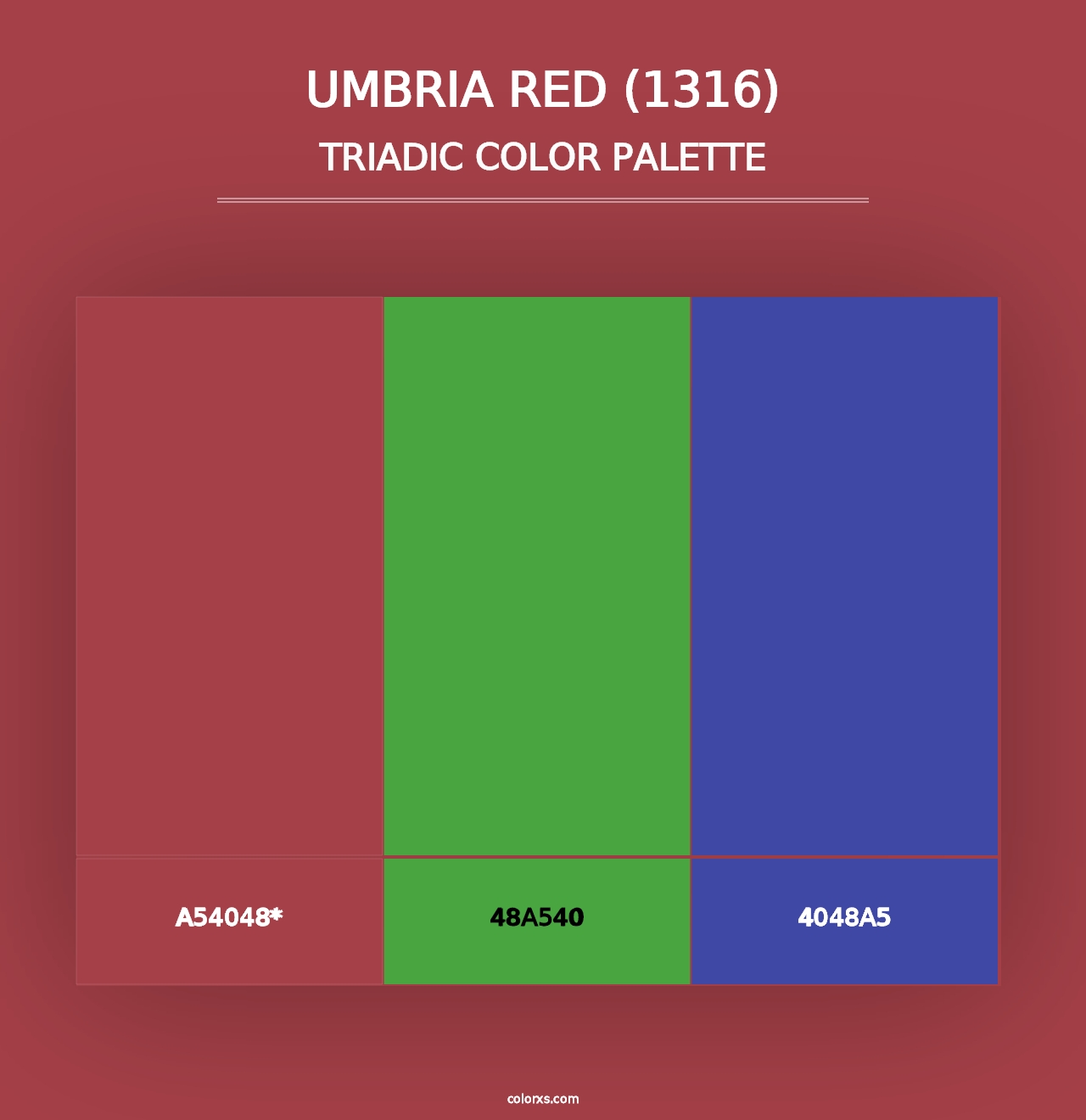 Umbria Red (1316) - Triadic Color Palette