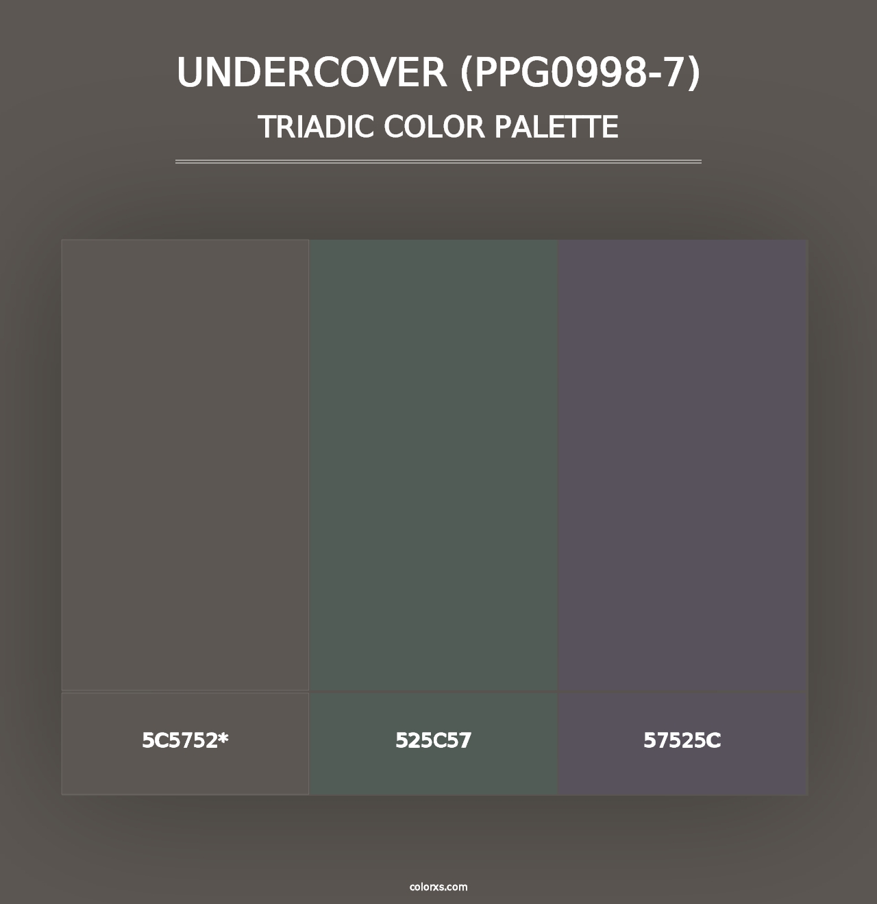 Undercover (PPG0998-7) - Triadic Color Palette