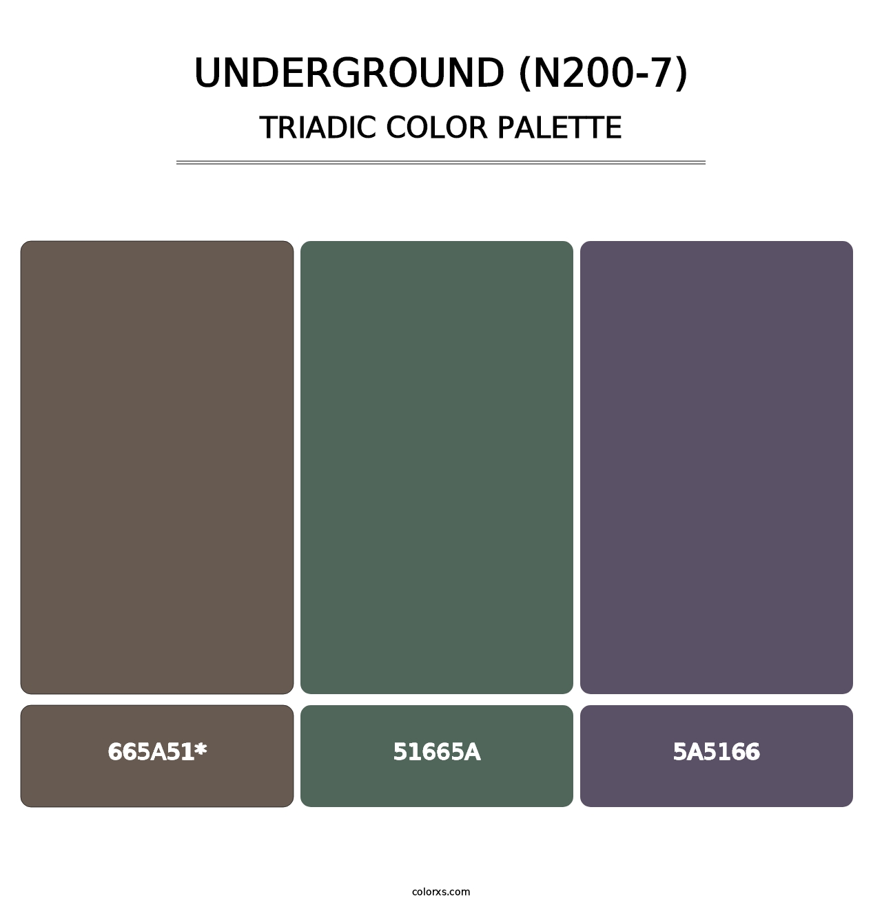 Underground (N200-7) - Triadic Color Palette