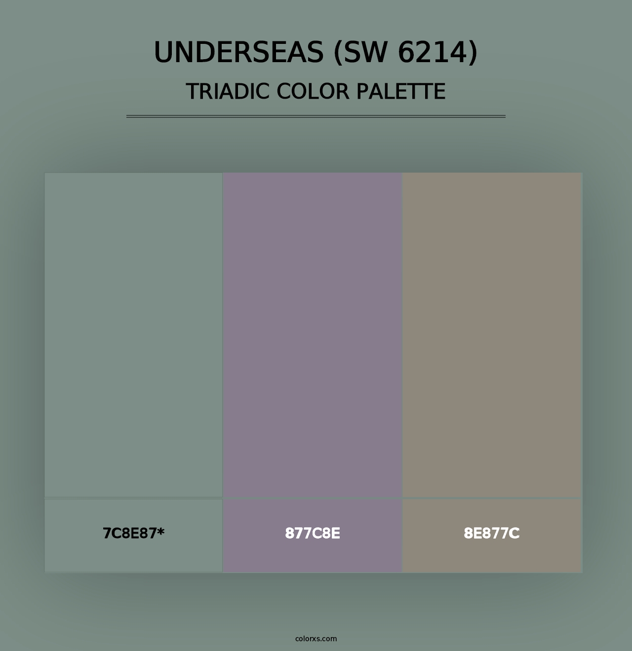 Underseas (SW 6214) - Triadic Color Palette