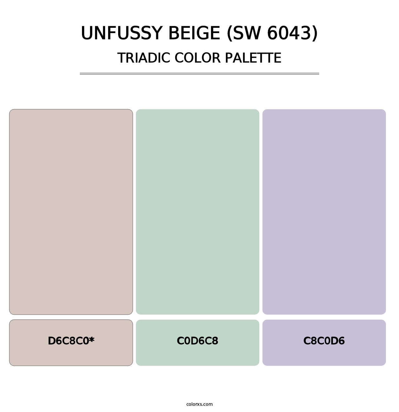 Unfussy Beige (SW 6043) - Triadic Color Palette