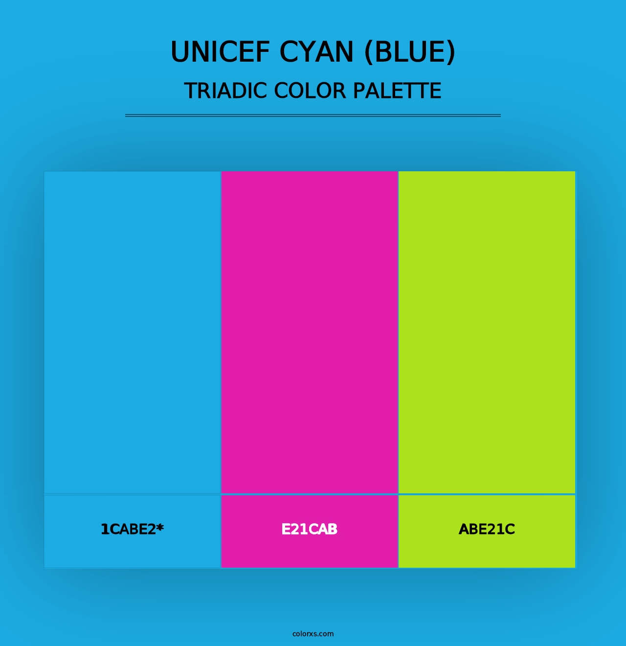 UNICEF Cyan (Blue) - Triadic Color Palette