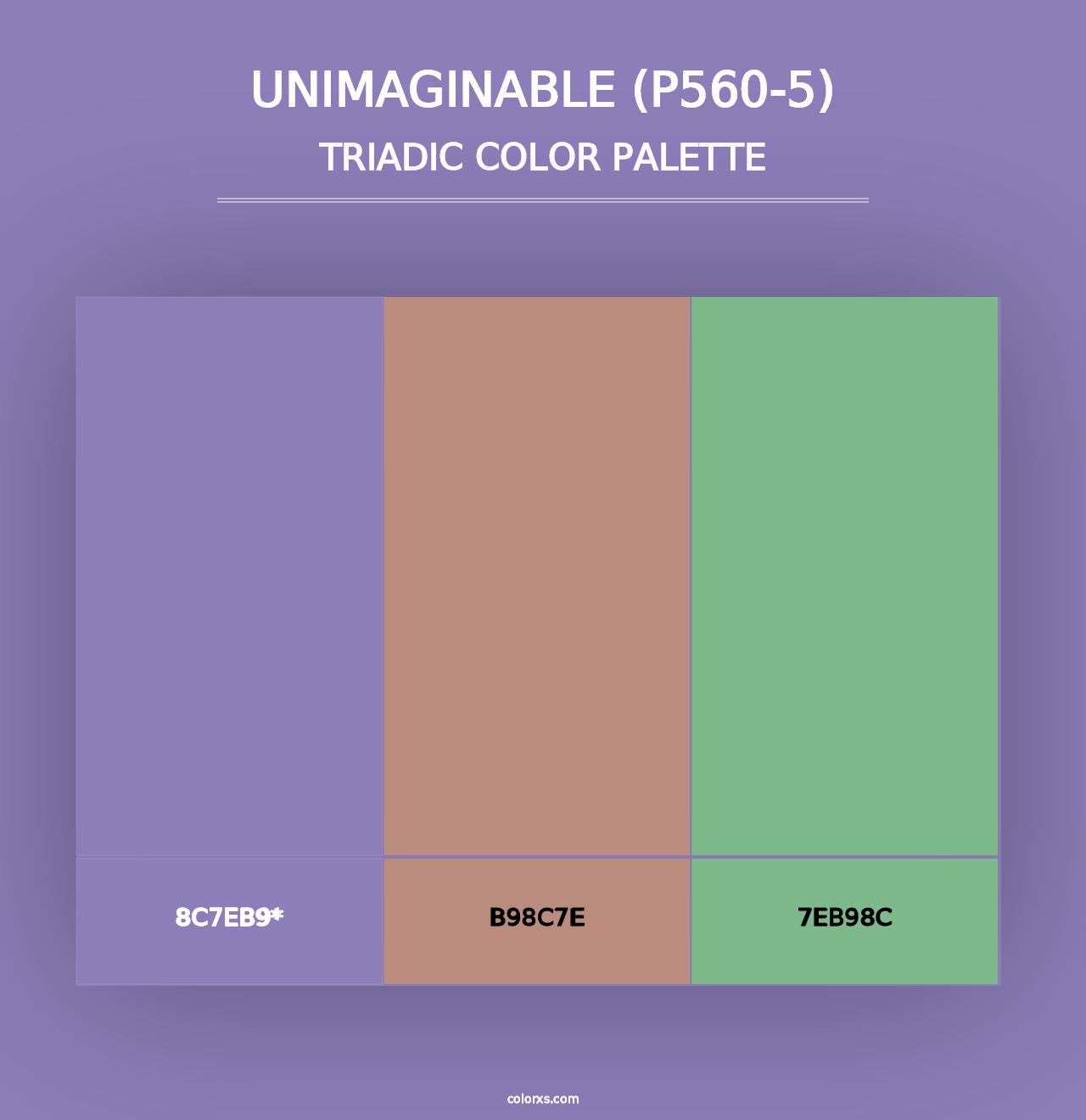 Unimaginable (P560-5) - Triadic Color Palette