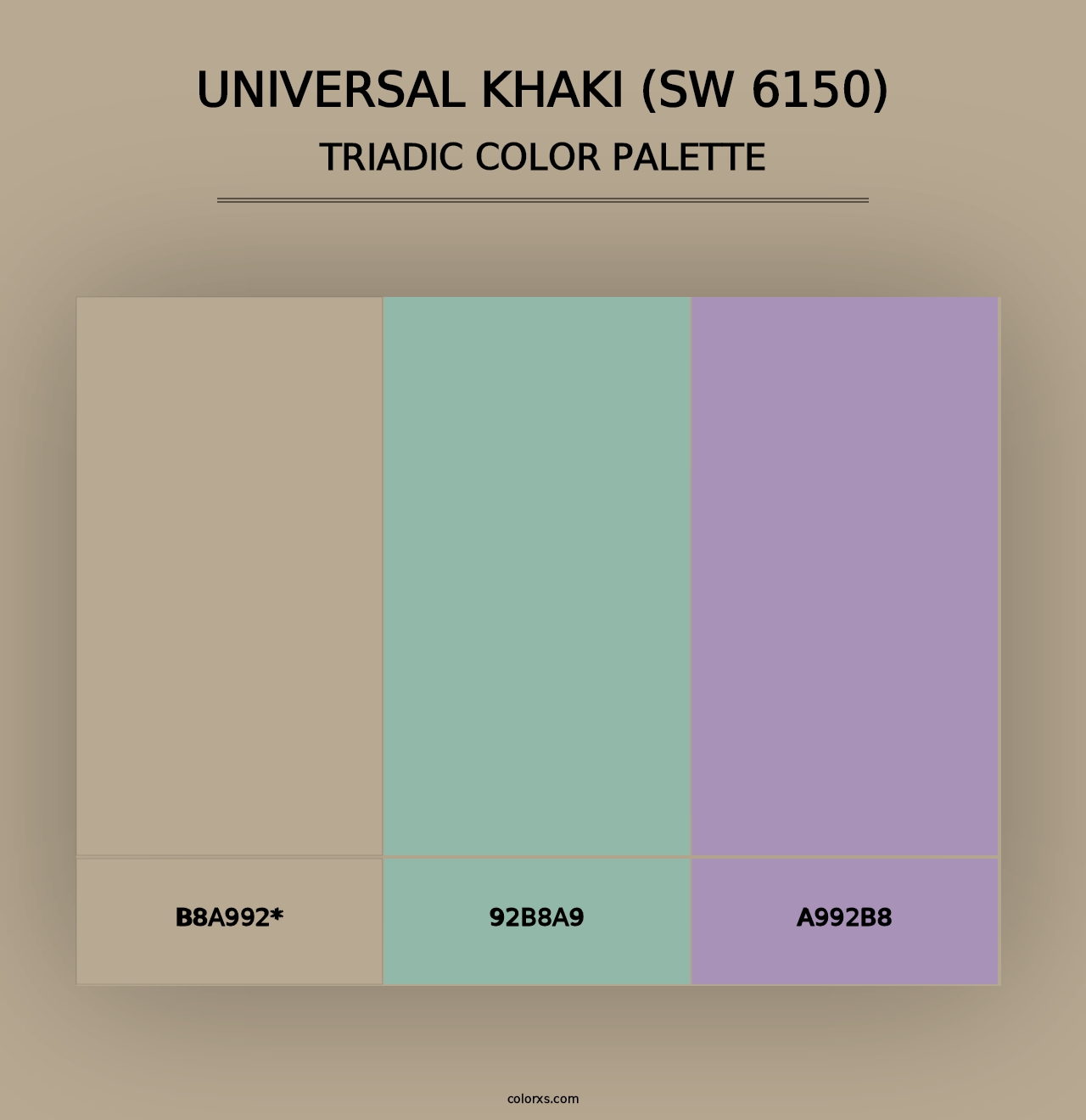 Universal Khaki (SW 6150) - Triadic Color Palette