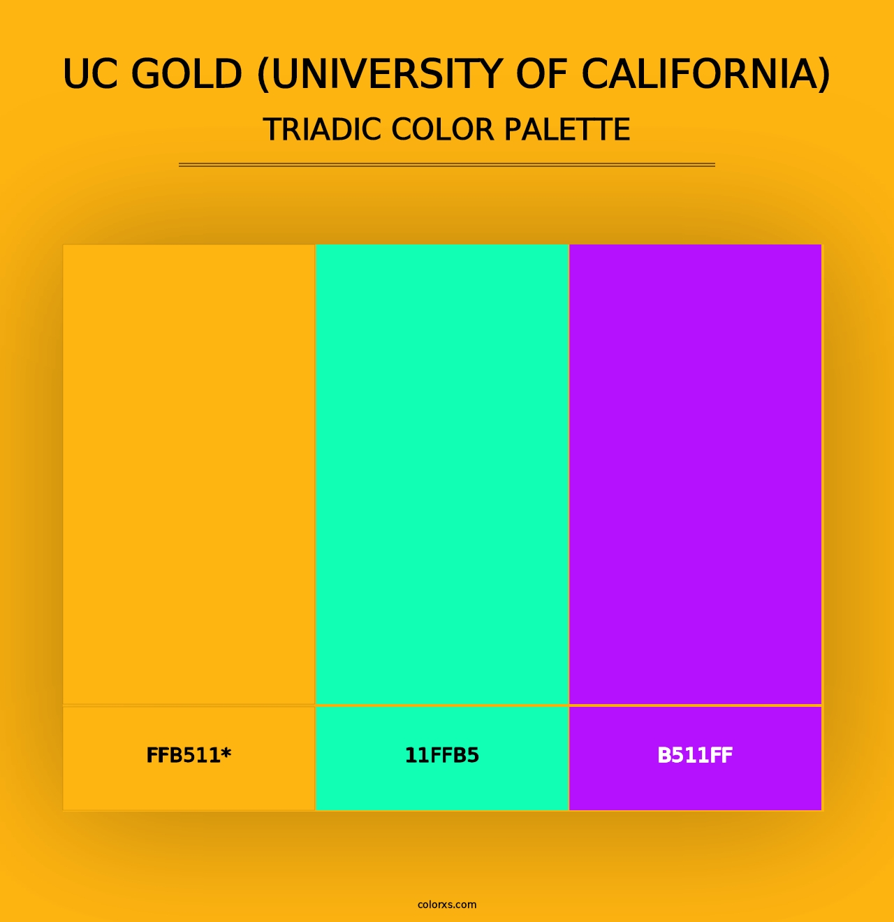 UC Gold (University of California) - Triadic Color Palette