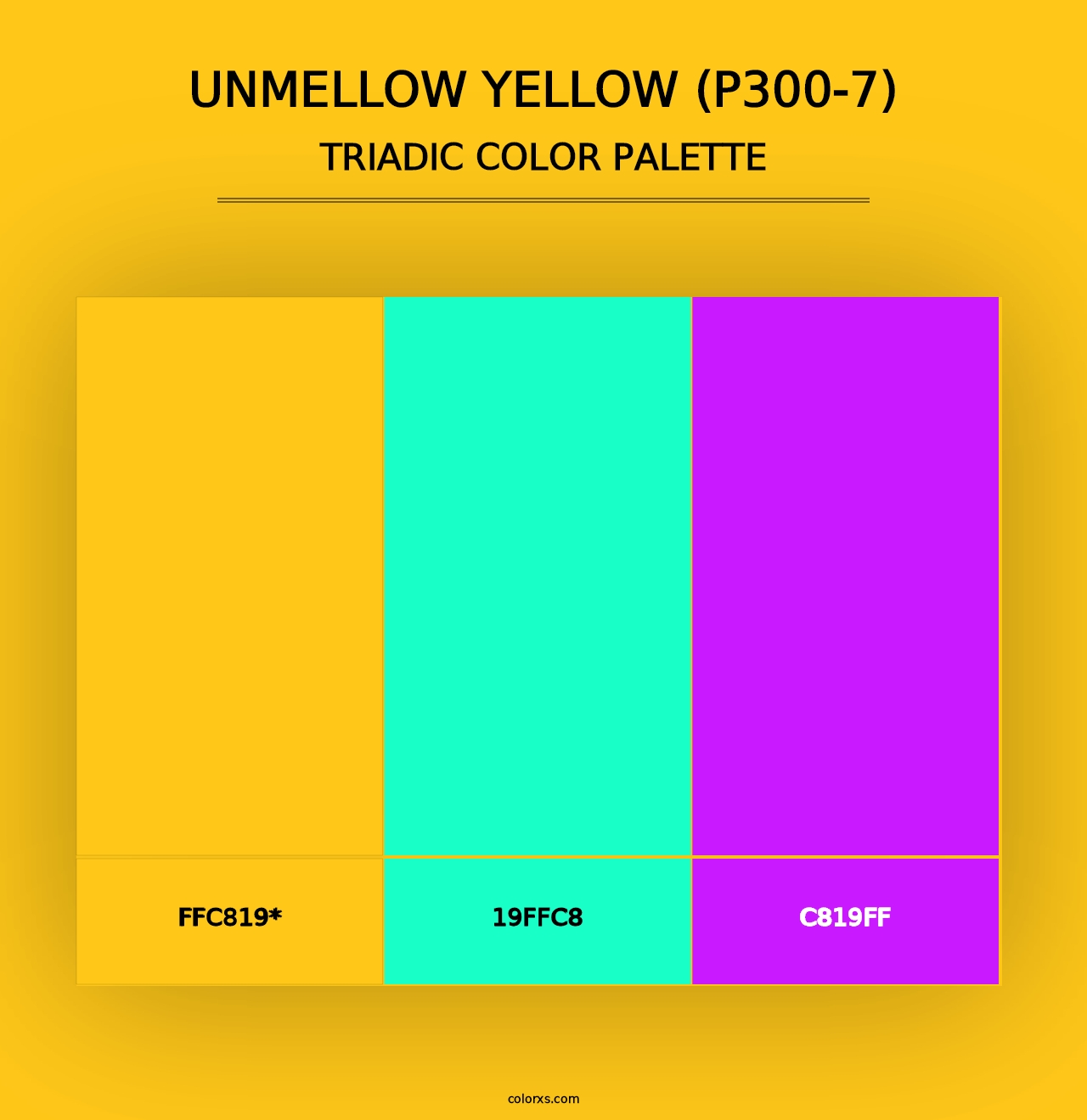 Unmellow Yellow (P300-7) - Triadic Color Palette