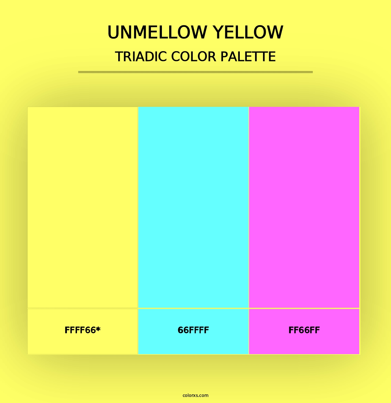 Unmellow Yellow - Triadic Color Palette