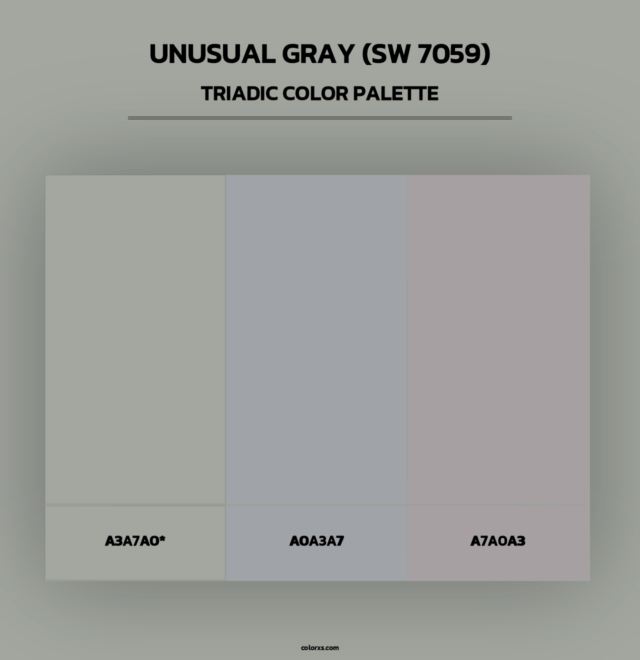 Unusual Gray (SW 7059) - Triadic Color Palette