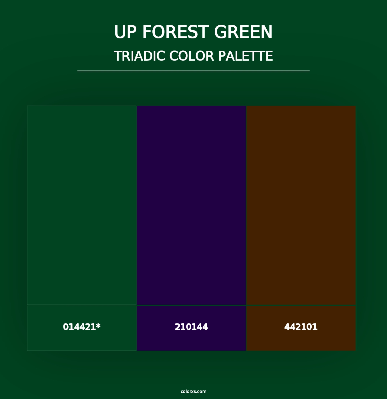 UP Forest green - Triadic Color Palette