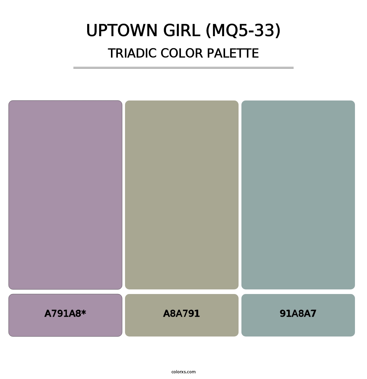 Uptown Girl (MQ5-33) - Triadic Color Palette