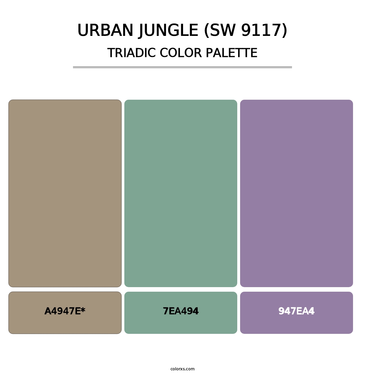 Urban Jungle (SW 9117) - Triadic Color Palette