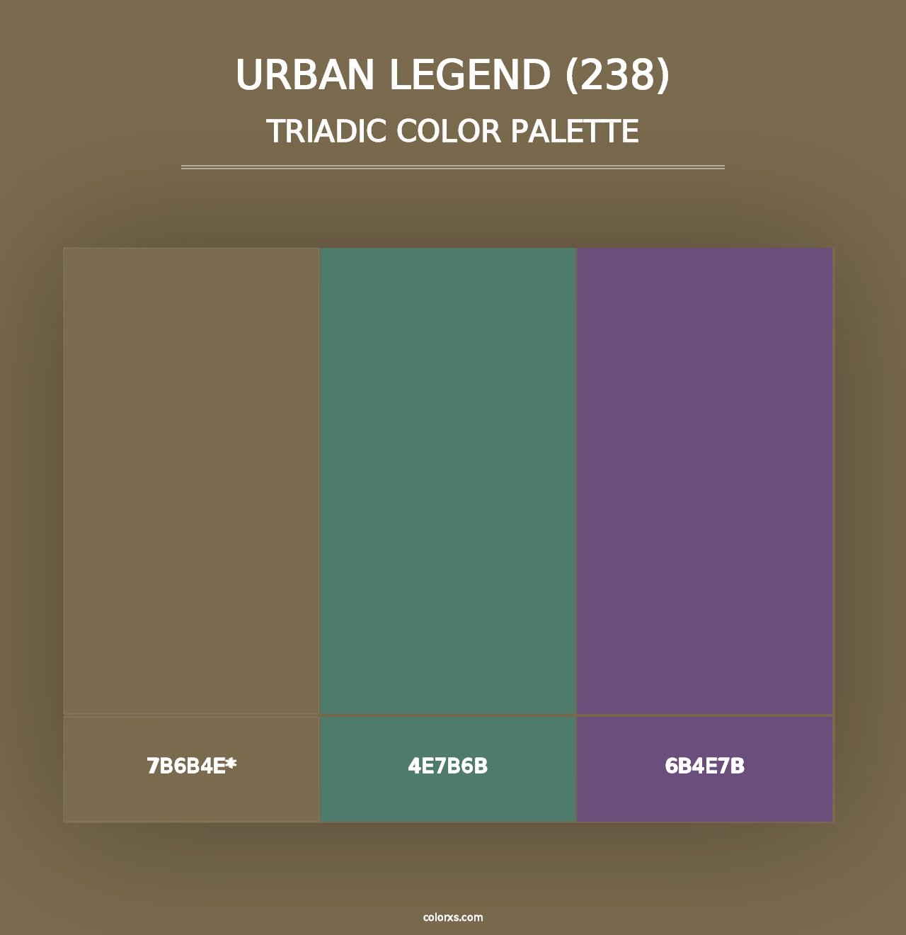 Urban Legend (238) - Triadic Color Palette