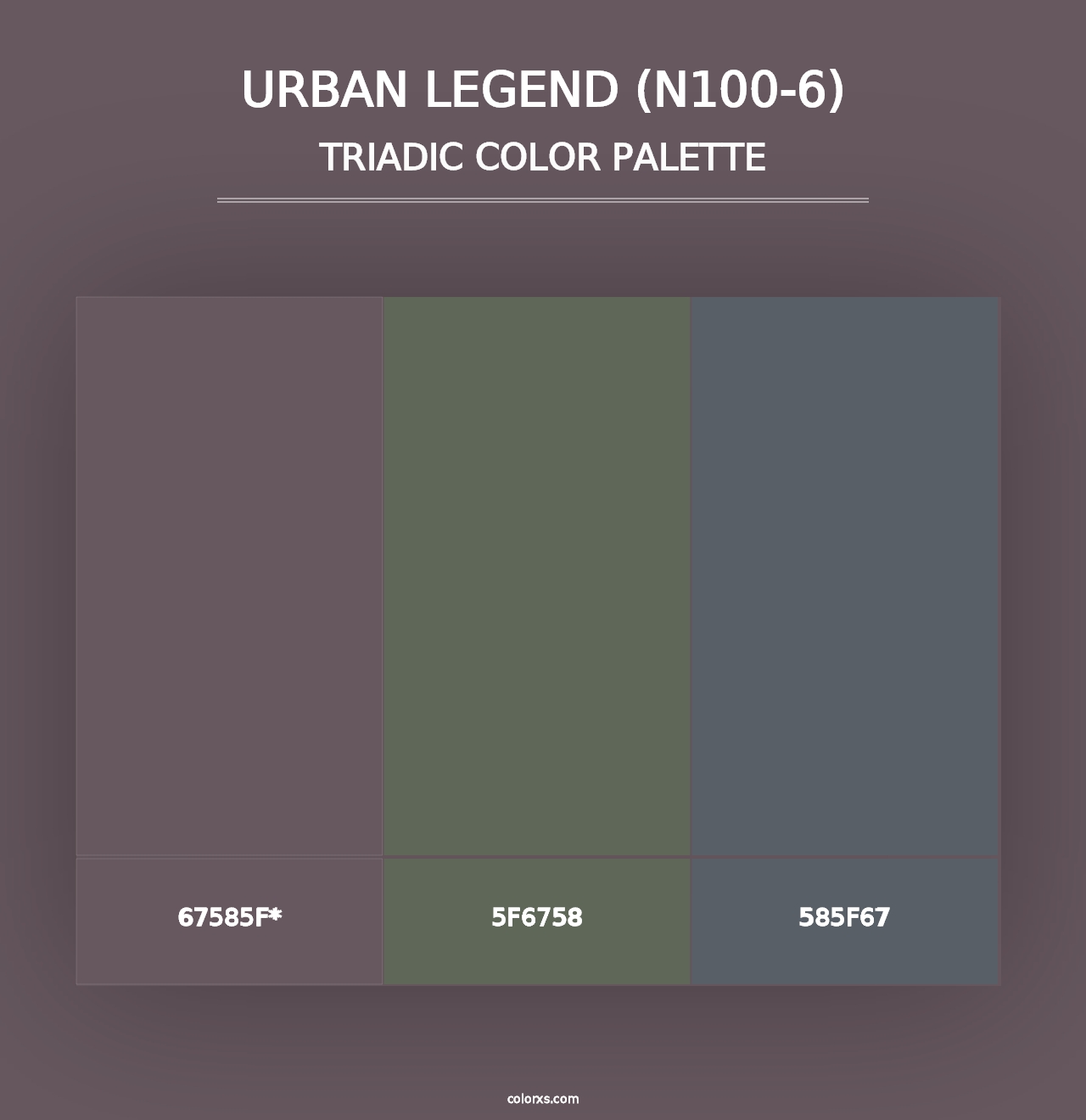 Urban Legend (N100-6) - Triadic Color Palette