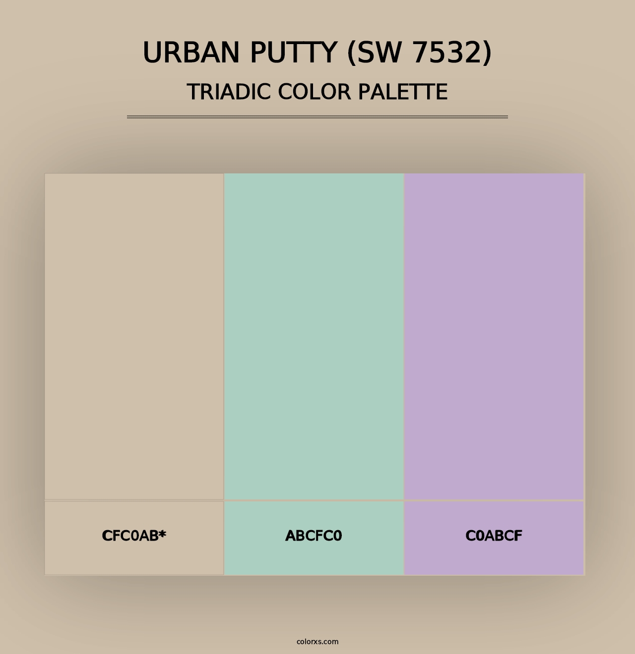 Urban Putty (SW 7532) - Triadic Color Palette